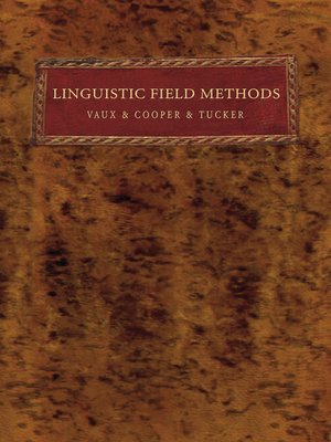 cover image of Linguistic Field Methods